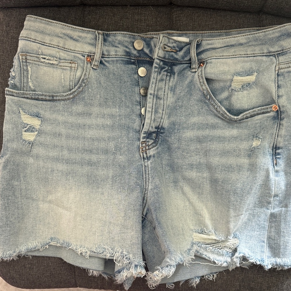Distressed Denim Women Shorts - Picture 2 of 12